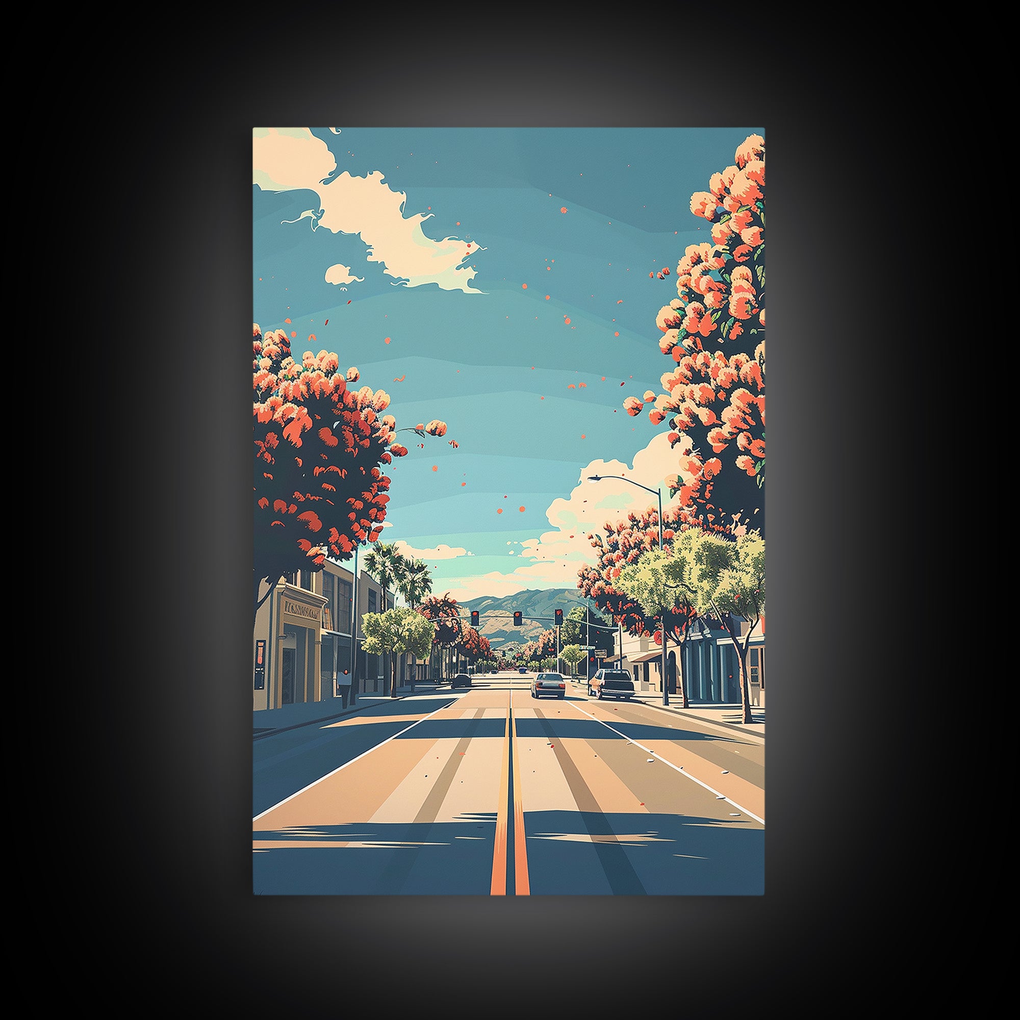 Visalia Travel Poster, Framed Canvas Print, Travel Wall Decor, Minimalist Poster, Retro Travel Poster, Retro Wall Art, Travel Prints