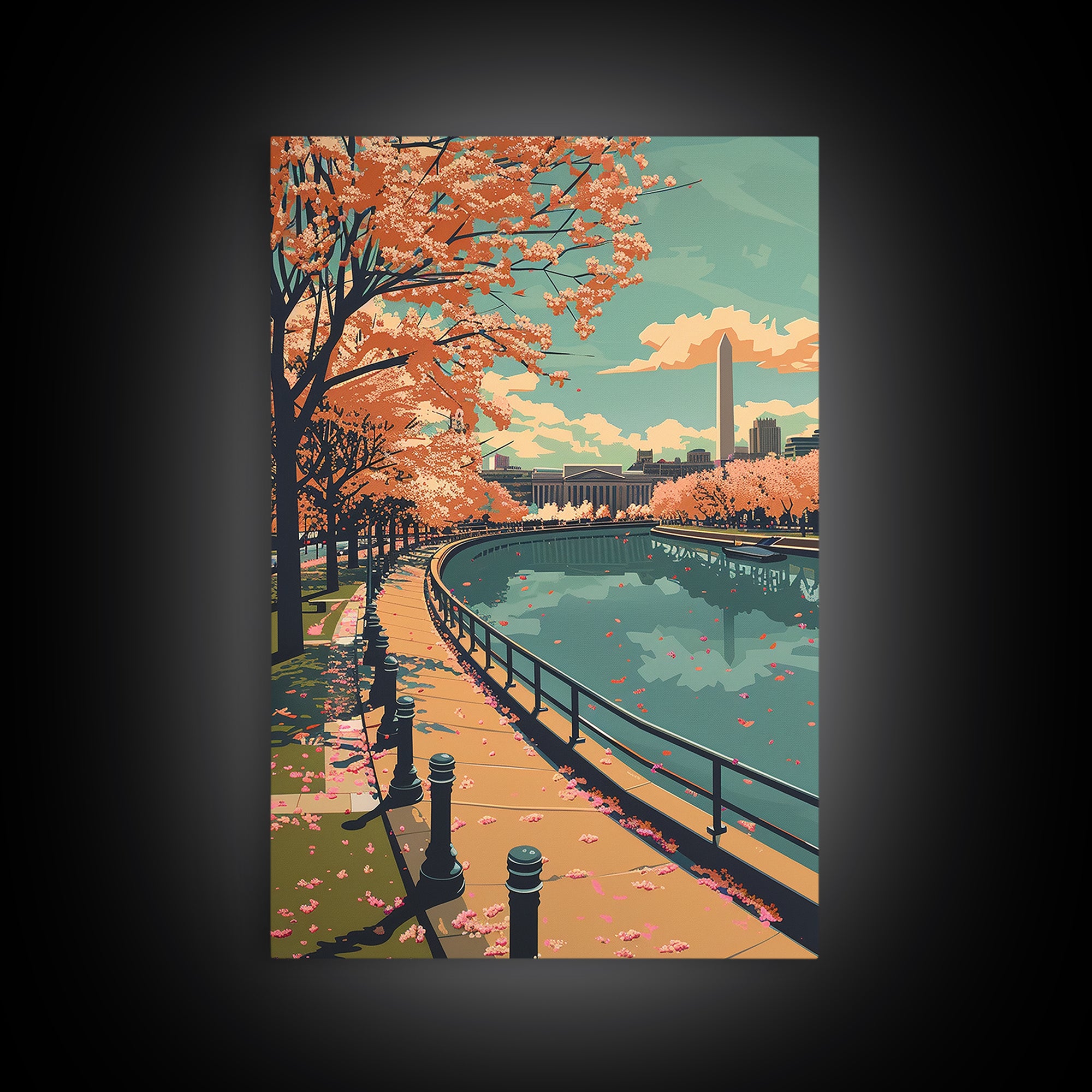 Washington Travel Poster, Framed Canvas Print, City Travel Poster, Travel Wall Art, Landscape Art, Retro Wall Art, Minimalist Poster