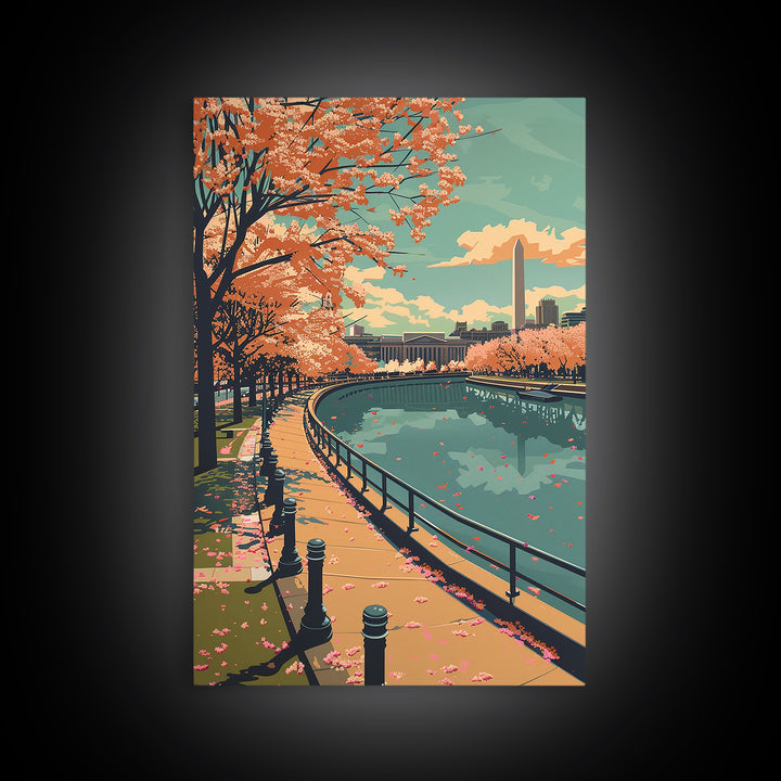 Washington Travel Poster, Framed Canvas Print, City Travel Poster, Travel Wall Art, Landscape Art, Retro Wall Art, Minimalist Poster