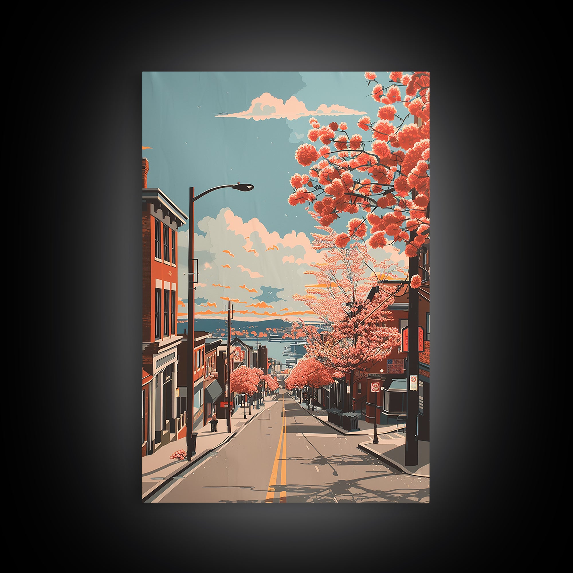 Waterbury Travel Poster, Canvas Print, Travel Wall Decor, Minimalist Poster, Home Office Decor, Fine Art Print, Living Room Wall Art