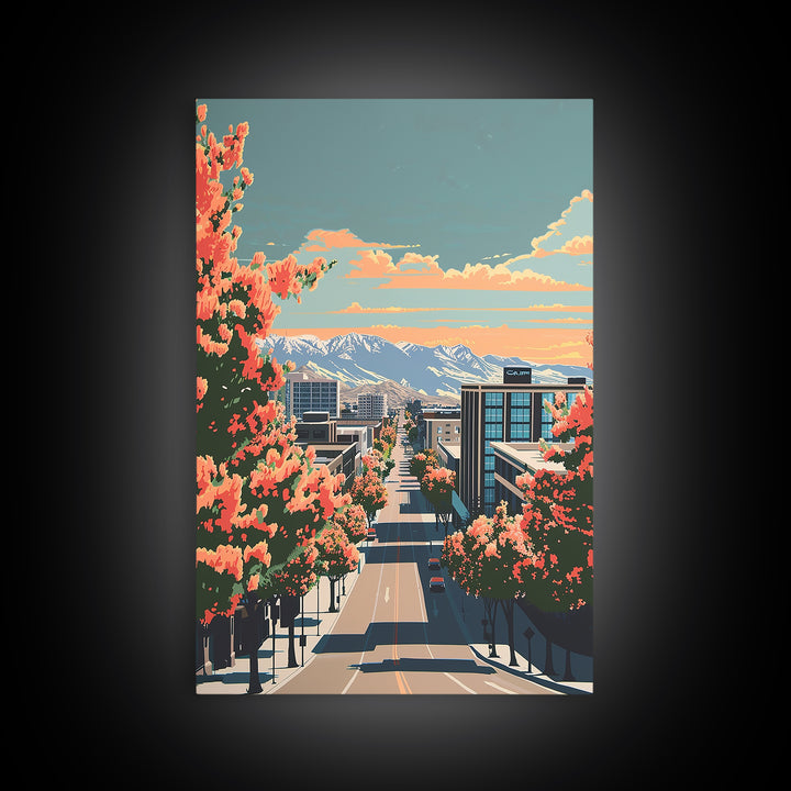 West Valley City Travel Poster, Canvas Print, City Travel Poster, Travel Wall Decor, Landscape Art, Travel Prints, Modern Wall Decor