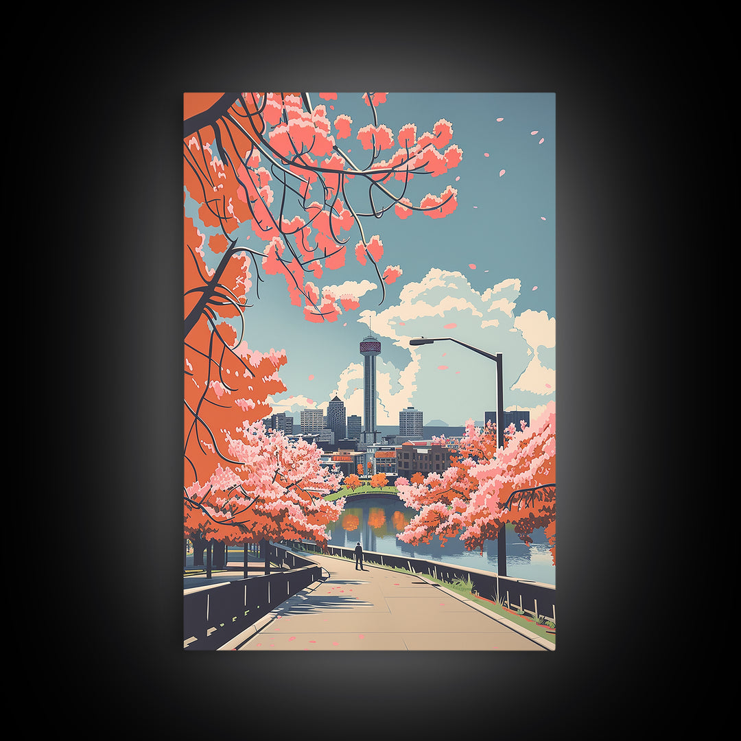 Wichita Falls Travel Poster, Canvas Print, Retro Travel Poster, City Wall Art, Vintage Travel Print, City Illustration, Poster Print