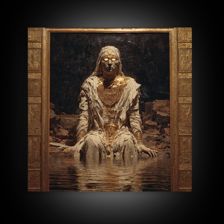 The Mummy Pharaoh, Symbolist Gothic Landscape, Square Wall Art, Macabre Wall Art, Canvas Print, Halloween Wall Art, Gothic Home Decor