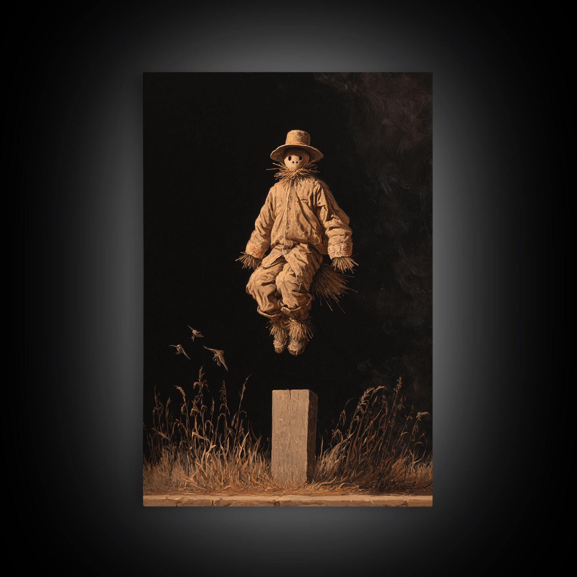 The Living Scarecrow, Dark Romantic Horror Art, Vertical Wall Art, Macabre Wall Art, Framed Canvas Print, Halloween Wall Art