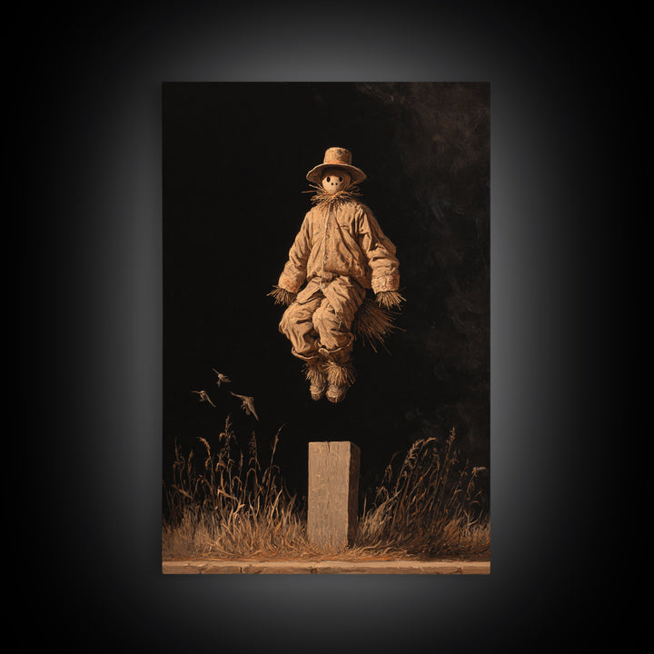 The Living Scarecrow, Dark Romantic Horror Art, Vertical Wall Art, Macabre Wall Art, Framed Canvas Print, Halloween Wall Art