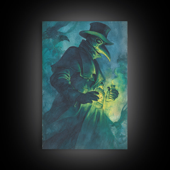 The Plague Doctor, Decadent Gothic Art, Vertical Wall Art, Gothic Horror Wall Art, Canvas Print, Halloween Wall Art, Macabre Wall Art