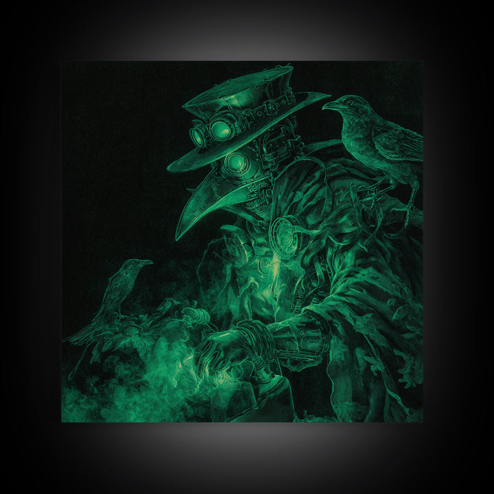 The Plague Doctor, Biomechanical Horror Art, Square Wall Art, Dark Halloween Decor, Canvas Print, Halloween Wall Art, Gothic Home Decor