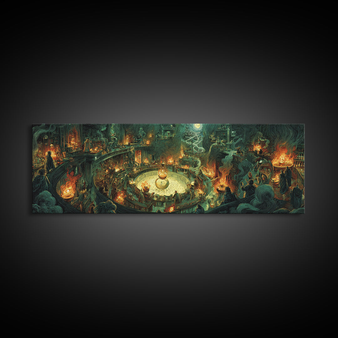 The Mad Alchemist, Apocalyptic Romantic Art, Extra Wide Wall Art, Dark Fantasy Wall Art, Canvas Print, Halloween Wall Art, Halloween Decor