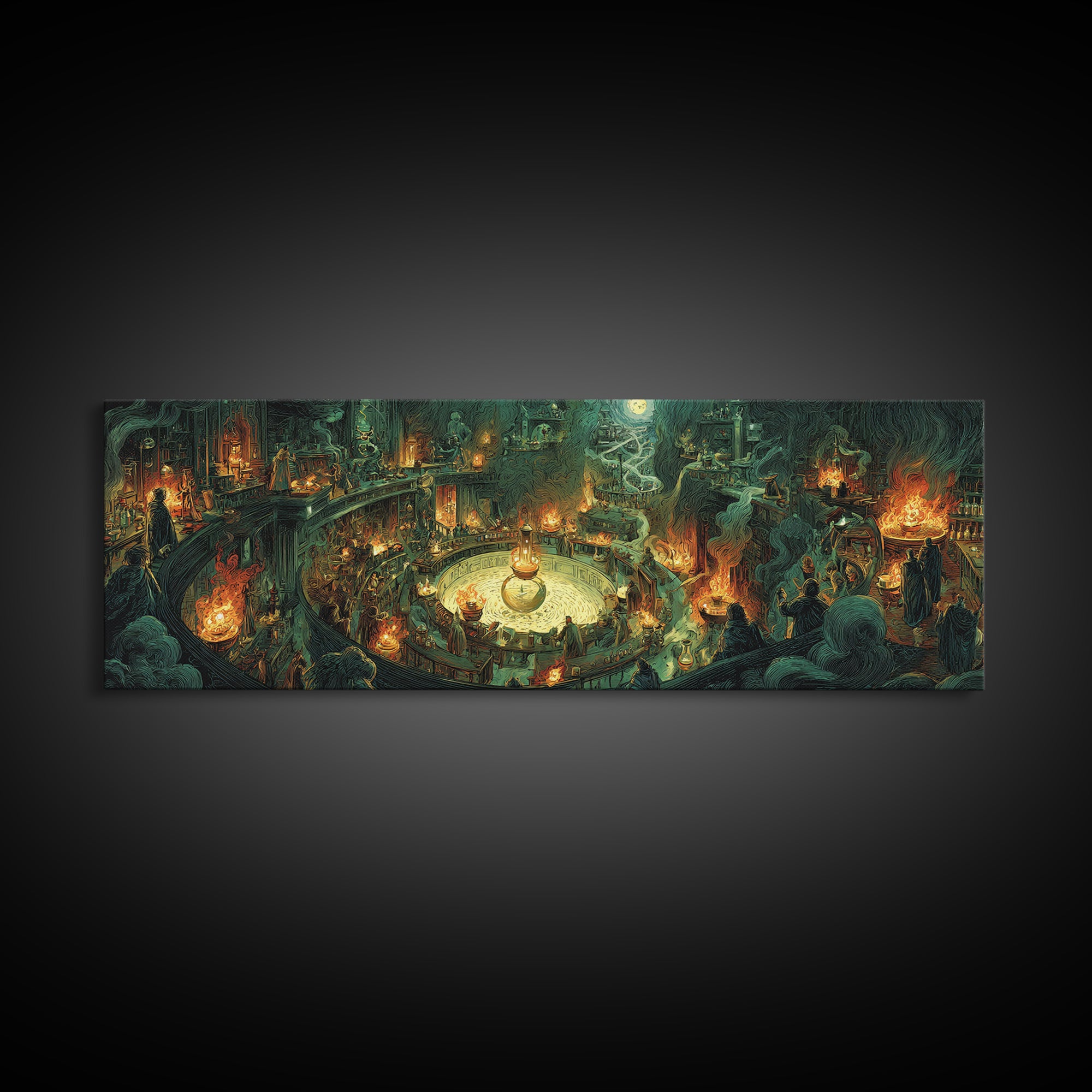 The Mad Alchemist, Apocalyptic Romantic Art, Extra Wide Wall Art, Dark Fantasy Wall Art, Canvas Print, Halloween Wall Art, Halloween Decor