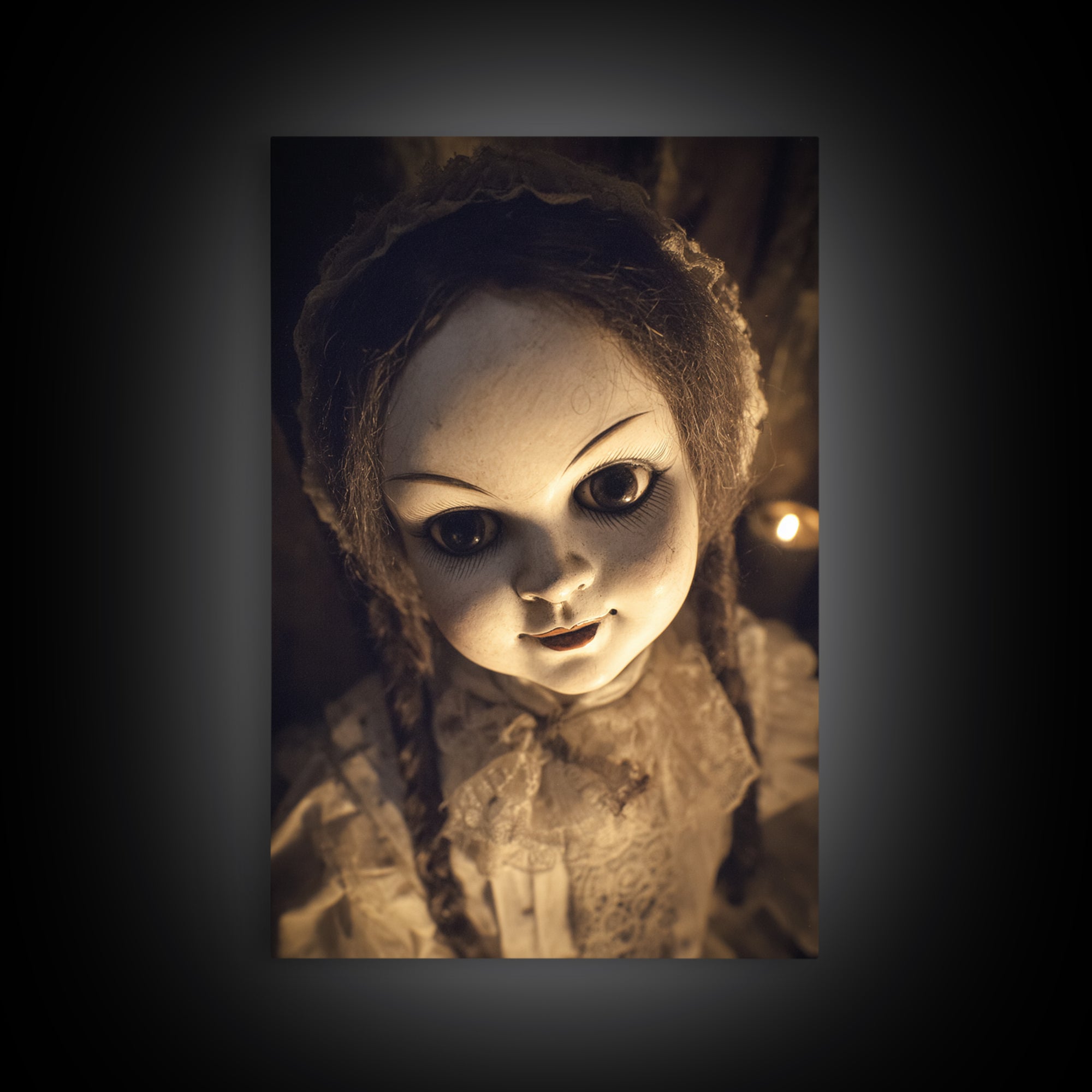 The Haunted Porcelain Doll, Victorian Macabre Art, Vertical Wall Art, Dark Halloween Decor, Canvas Print, Halloween Wall Art