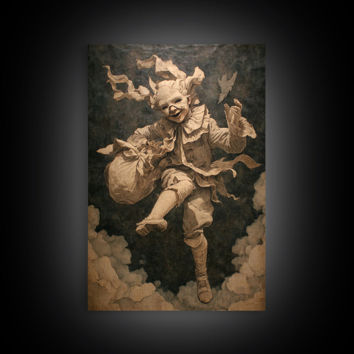 The Masked Candy Collector, Gothic Nightmare Art, Vertical Wall Art, Gothic Horror Wall Art, Canvas Print, Halloween Wall Art