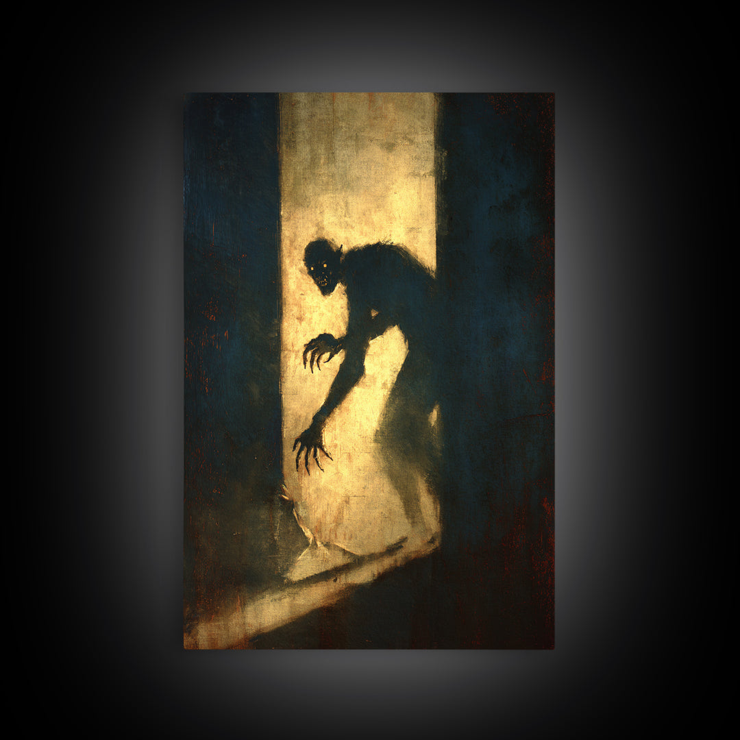 The Shadow Person, Gothic Nightmare Art, Vertical Wall Art, Dark Halloween Decor, Canvas Print, Halloween Wall Art, Statement Wall Art