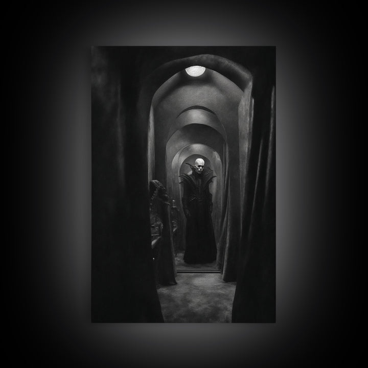 The Shadow Person, Biomechanical Horror Art, Vertical Wall Art, Dark Halloween Decor, Canvas Print, Halloween Wall Art, Seasonal Home Decor