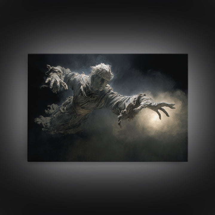 The Tattered Wraith, Visionary Gothic Art, Landscape Wall Art, Dark Halloween Decor, Framed Canvas Print, Halloween Wall Art