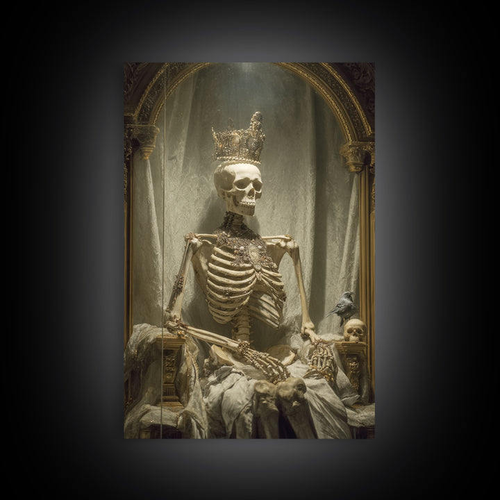The Bone Queen, Decadent Gothic Art, Vertical Wall Art, Gothic Horror Wall Art, Canvas Print, Halloween Wall Art, Dark Fantasy Art