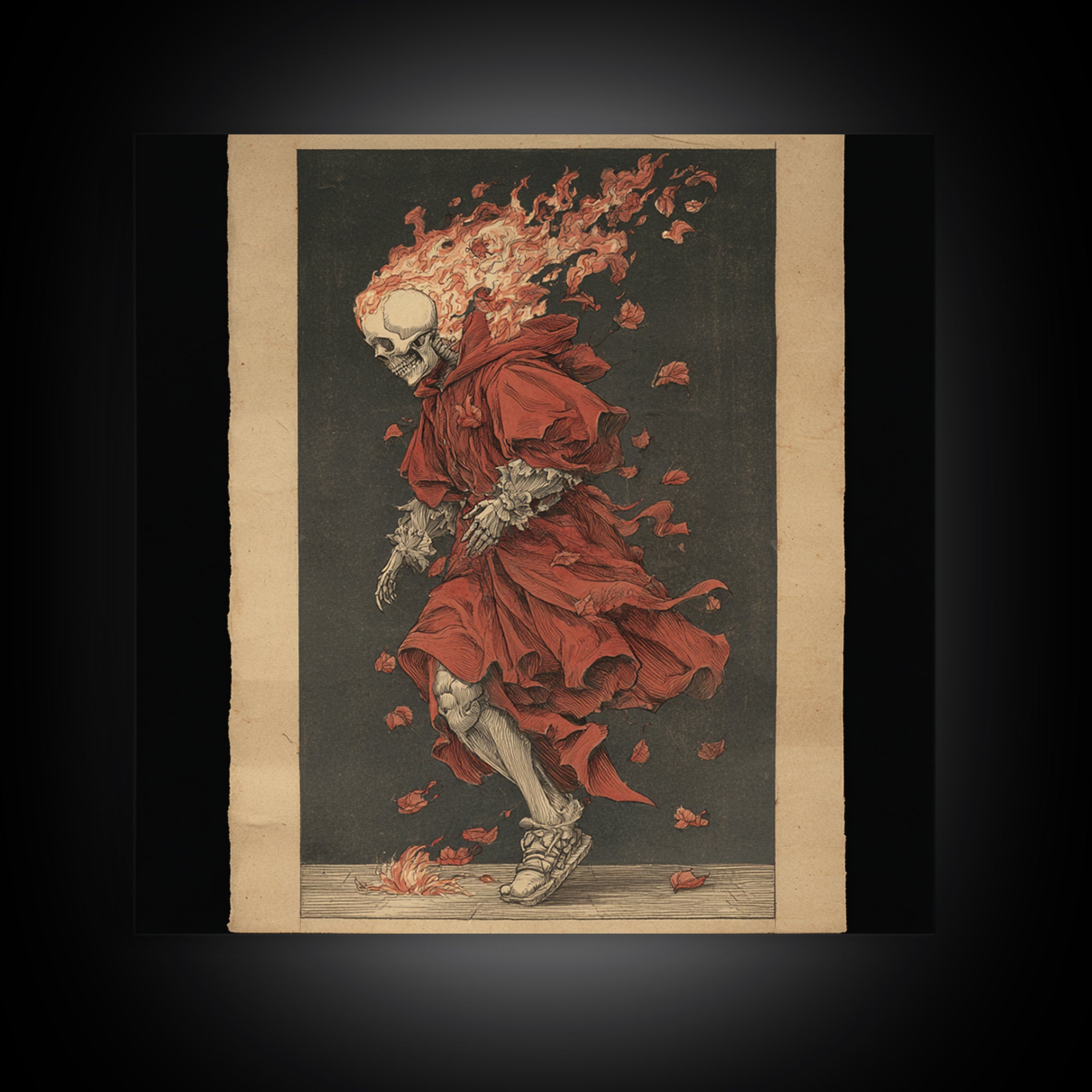 The Candlewax Man, Danse Macabre Art, Square Wall Art, Dark Halloween Decor, Framed Canvas Print, Halloween Wall Art