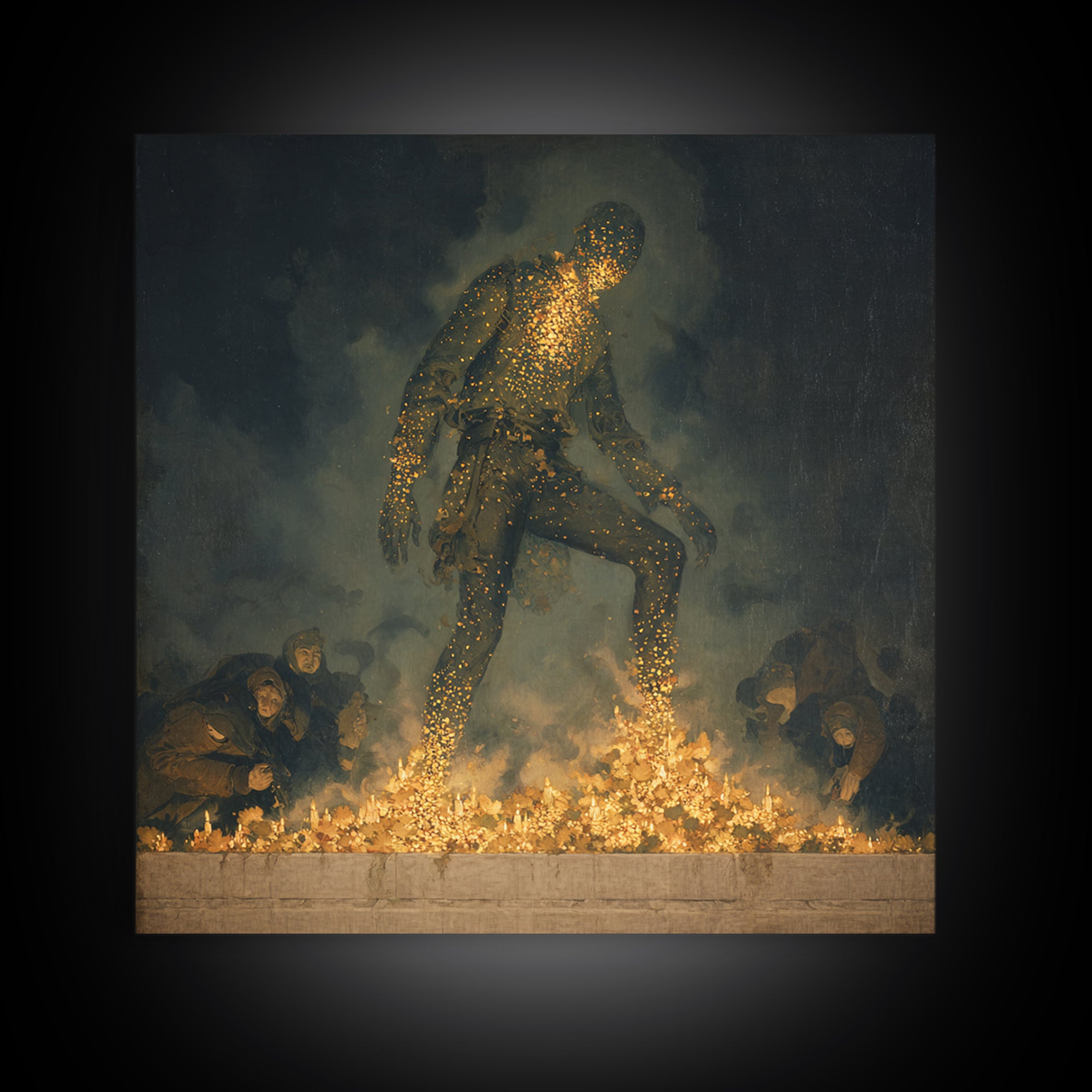 The Candlewax Man, Dark Symbolist Art, Square Wall Art, Macabre Wall Art, Canvas Print, Halloween Wall Art, Halloween Decor