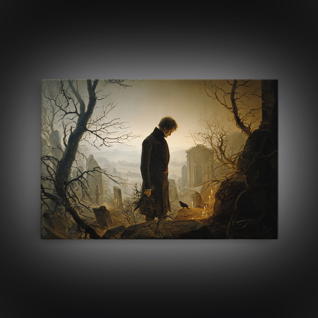 The Ghostly Groom, Romantic Gothic Landscape, Landscape Wall Art, Gothic Horror Wall Art, Canvas Print, Halloween Wall Art