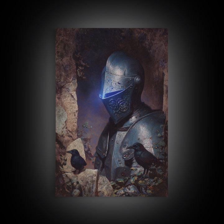 The Spectral Knight, Expressionist Gothic Art, Vertical Wall Art, Gothic Horror Wall Art, Canvas Print, Halloween Wall Art