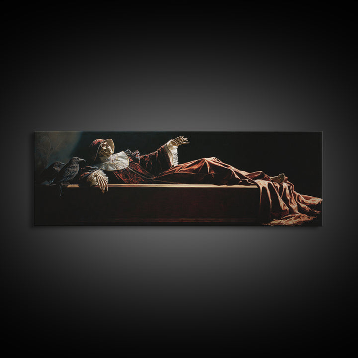 The Coffin Sleeper, Danse Macabre Art, Extra Wide Wall Art, Dark Fantasy Wall Art, Framed Canvas Print, Dark Fantasy Art