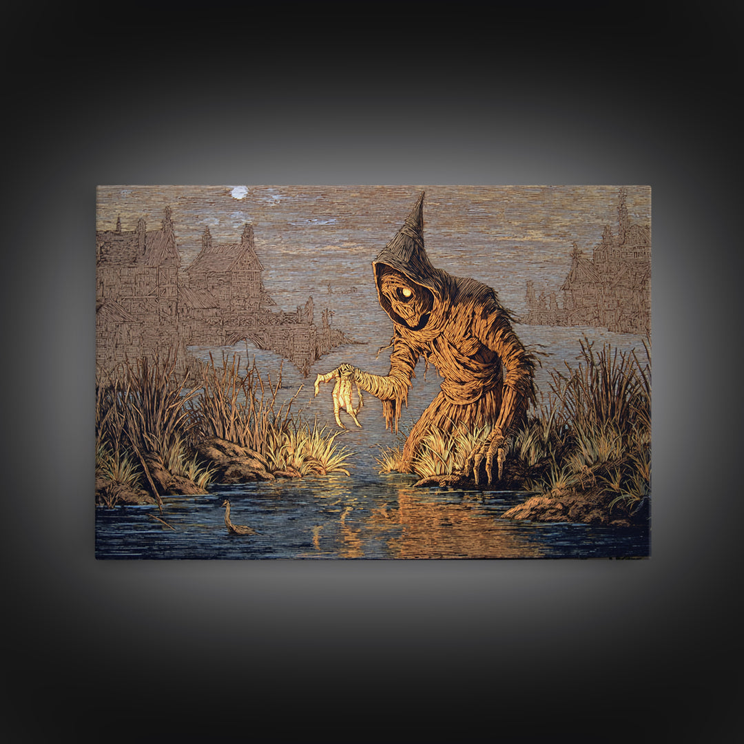 The Bog Mummy, Victorian Macabre Art, Landscape Wall Art, Dark Fantasy Wall Art, Canvas Print, Halloween Wall Art, Horror Wall Art