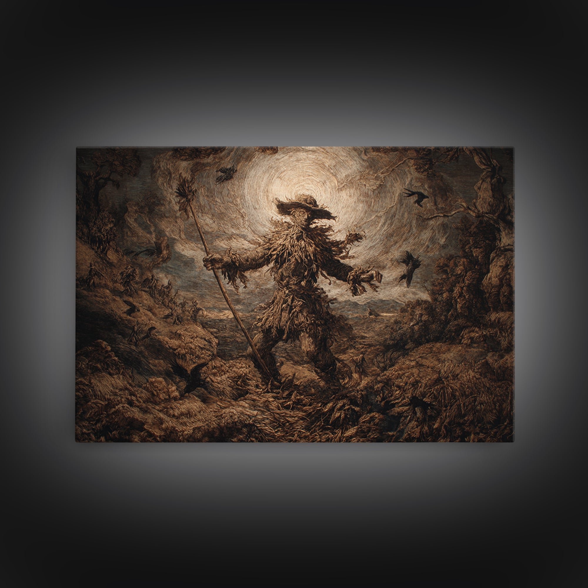 The Harvest Demon, Baroque Witchcraft Art, Landscape Wall Art, Gothic Horror Wall Art, Canvas Print, Halloween Wall Art, Halloween Decor