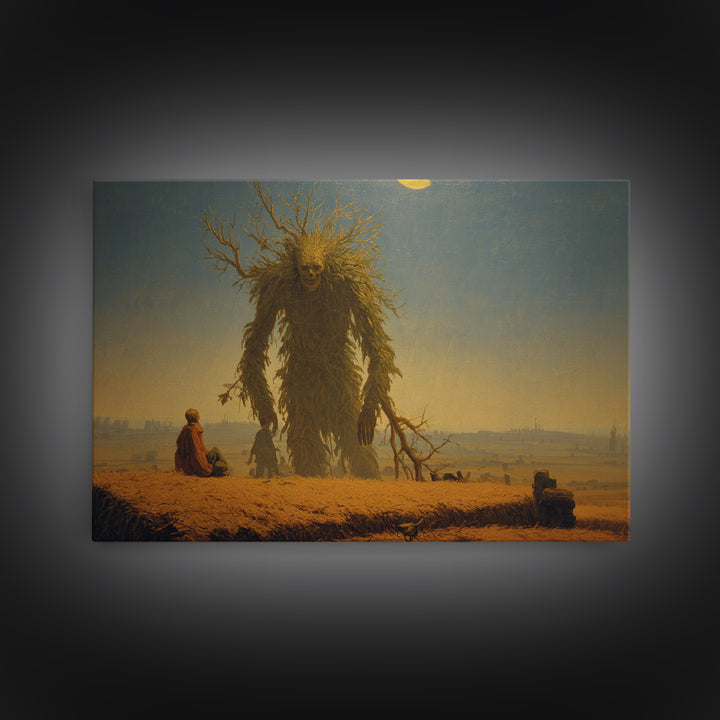 The Harvest Demon, Romantic Gothic Landscape, Landscape Wall Art, Dark Fantasy Wall Art, Framed Canvas Print, Halloween Wall Art
