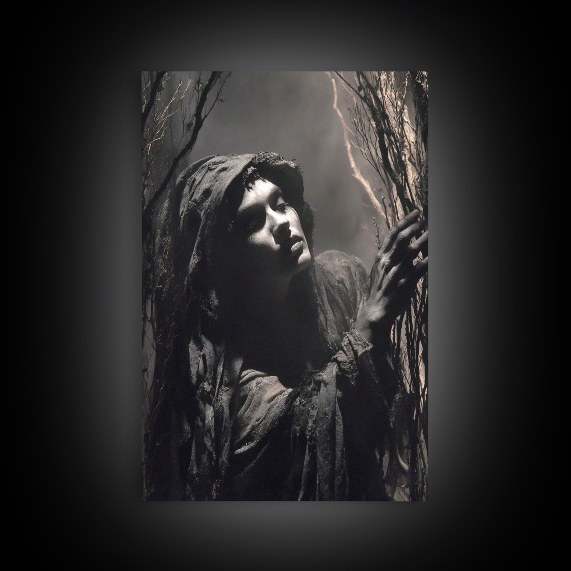The Salt-Marsh Witch, Gothic Nightmare Art, Vertical Wall Art, Gothic Horror Wall Art, Canvas Print, Halloween Wall Art