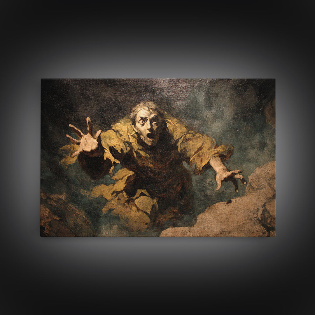 The Stone-Circle Spirit, Gothic Nightmare Art, Landscape Wall Art, Dark Fantasy Wall Art, Framed Canvas Print, Halloween Wall Art