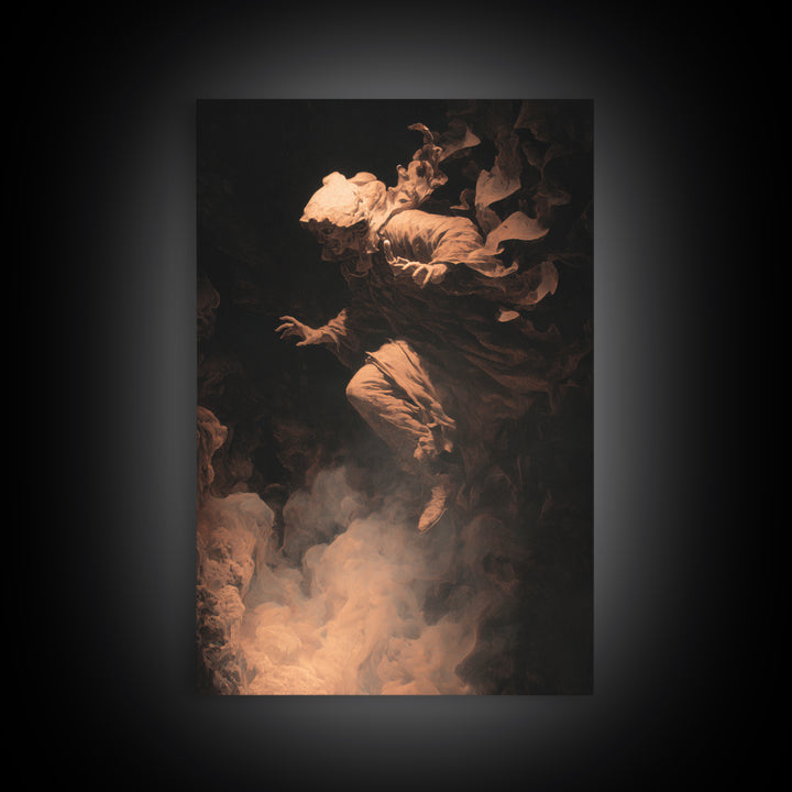 The Cave Oracle, Gothic Nightmare Art, Vertical Wall Art, Dark Halloween Decor, Canvas Print, Halloween Wall Art, Macabre Wall Art