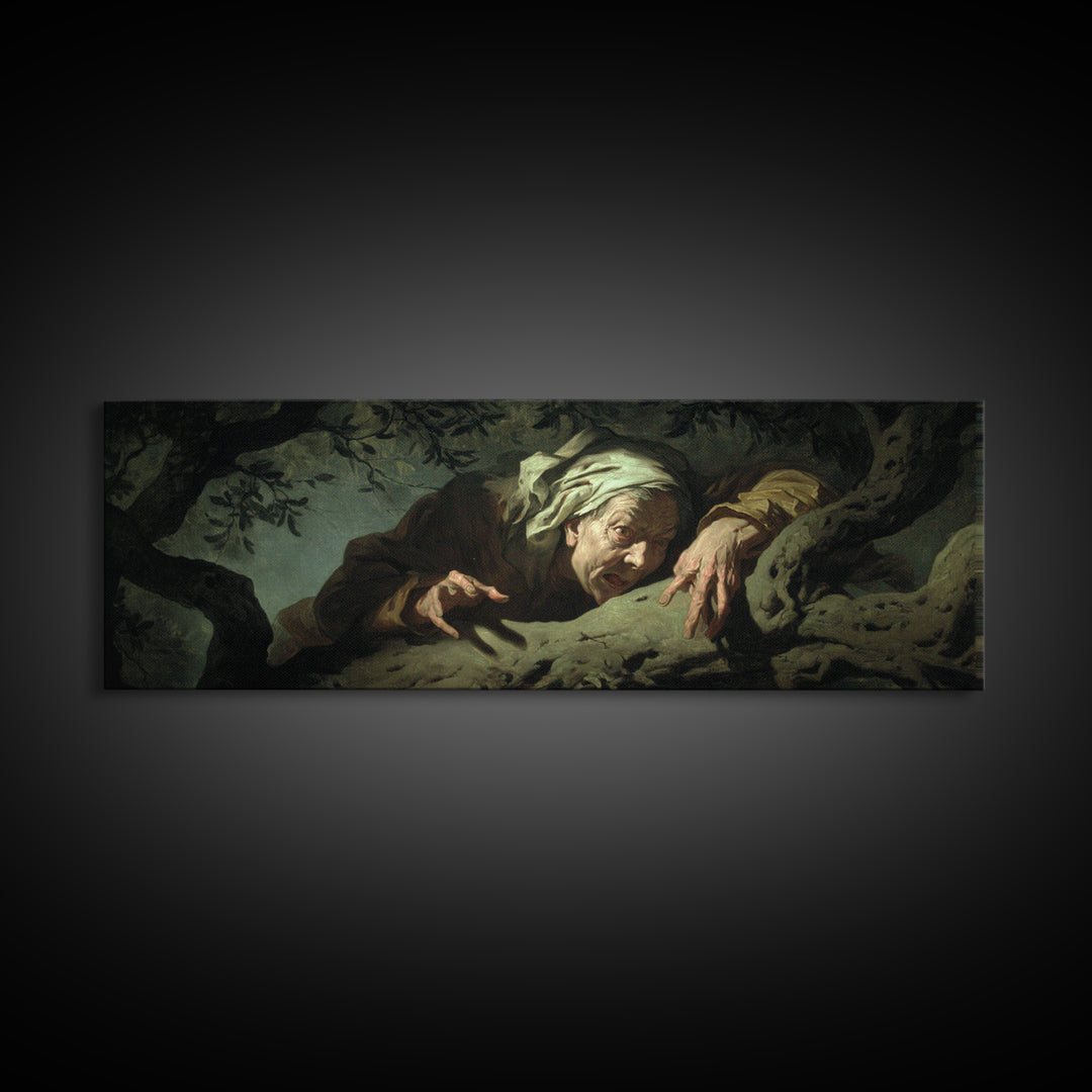 The Orchard Hag, Gothic Nightmare Art, Extra Wide Wall Art, Macabre Wall Art, Canvas Print, Halloween Wall Art, Gothic Home Decor