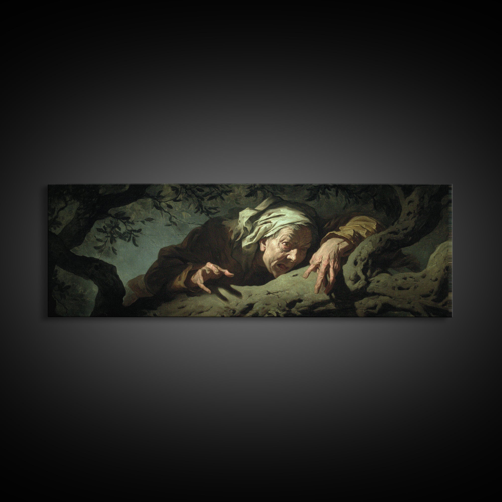 The Orchard Hag, Gothic Nightmare Art, Extra Wide Wall Art, Macabre Wall Art, Canvas Print, Halloween Wall Art, Gothic Home Decor