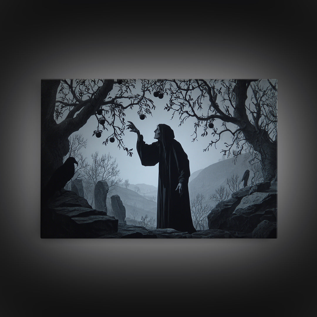 The Orchard Hag, Romantic Gothic Landscape, Landscape Wall Art, Dark Fantasy Wall Art, Canvas Print, Halloween Wall Art