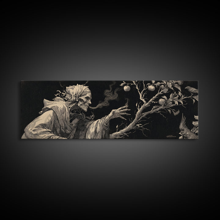 The Orchard Hag, Decadent Gothic Art, Extra Wide Wall Art, Macabre Wall Art, Canvas Print, Halloween Wall Art, Horror Wall Art