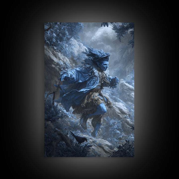 The Frost Goblin, Baroque Witchcraft Art, Vertical Wall Art, Gothic Horror Wall Art, Canvas Print, Halloween Wall Art, Macabre Wall Art