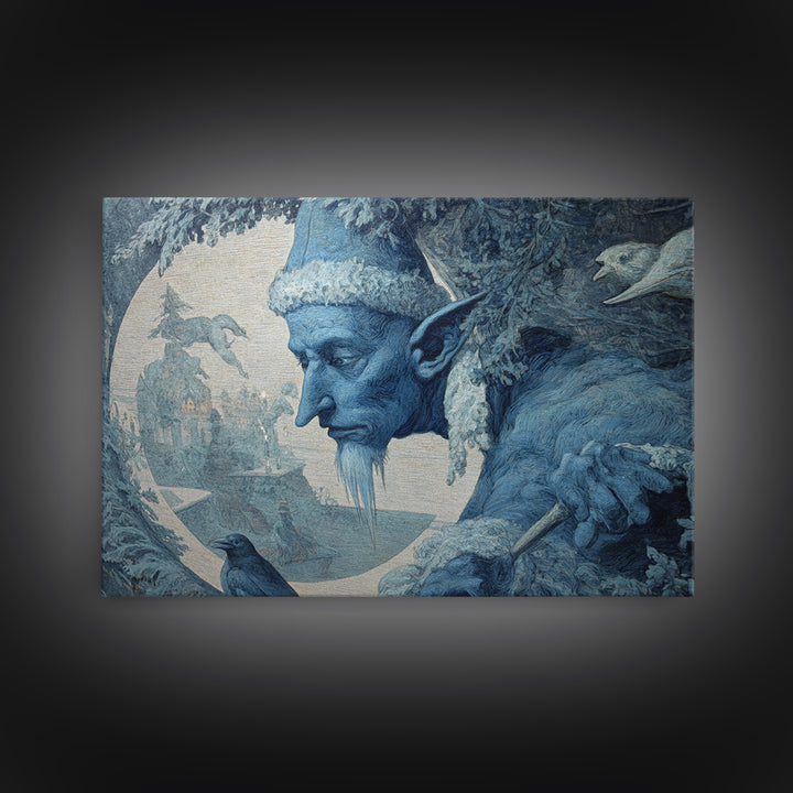 The Frost Goblin, Symbolist Gothic Landscape, Landscape Wall Art, Dark Fantasy Wall Art, Framed Canvas Print, Halloween Wall Art