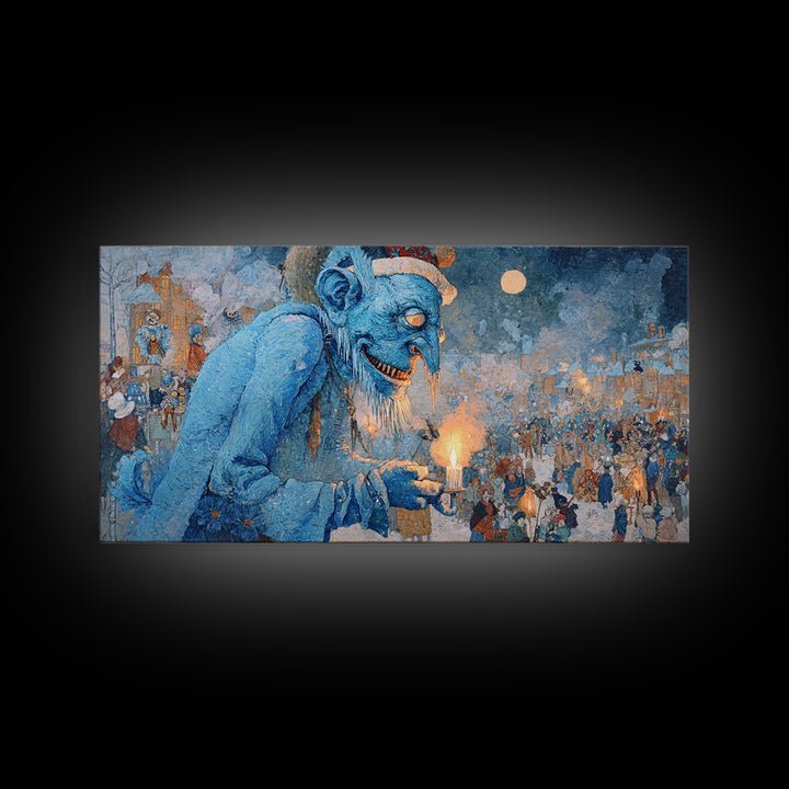 The Frost Goblin, Grotesque Carnival Art, Wide Panoramic Art, Gothic Horror Wall Art, Canvas Print, Halloween Wall Art