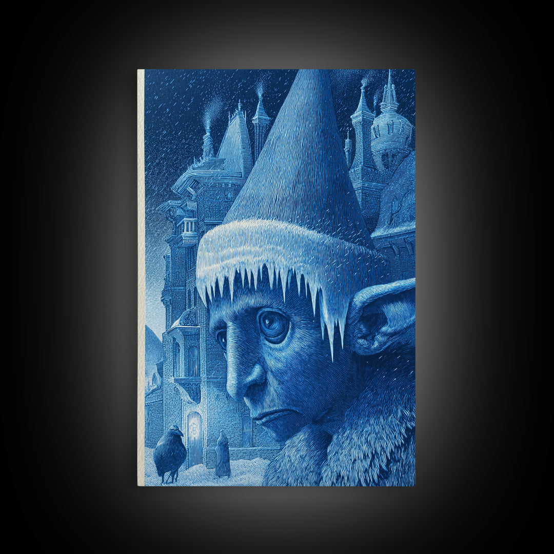 The Frost Goblin, Victorian Macabre Art, Vertical Wall Art, Gothic Horror Wall Art, Framed Canvas Print, Halloween Wall Art