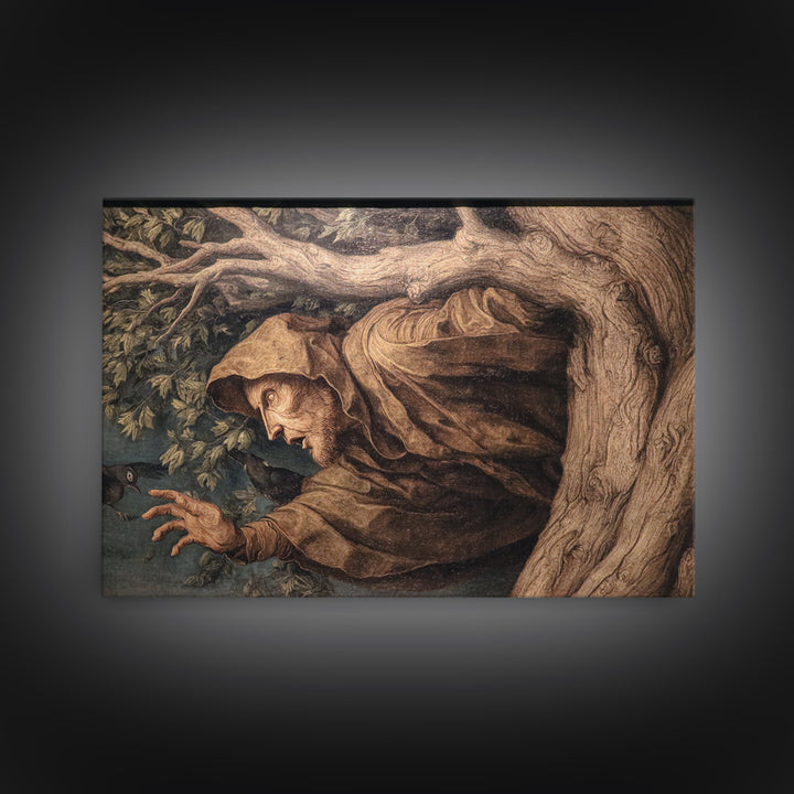 The Hollow-Tree Monster, Danse Macabre Art, Landscape Wall Art, Dark Halloween Decor, Canvas Print, Halloween Wall Art