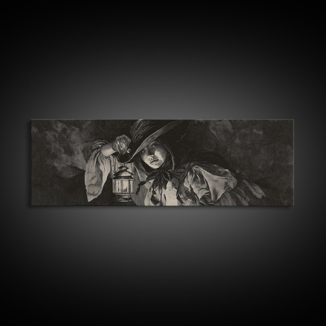 The Crossroads Spirit, Dark Romantic Horror Art, Extra Wide Wall Art, Dark Fantasy Wall Art, Framed Canvas Print, Halloween Wall Art