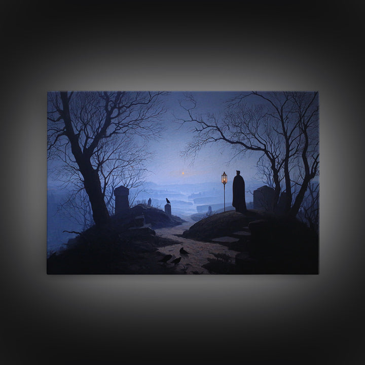 The Crossroads Spirit, Romantic Gothic Landscape, Landscape Wall Art, Gothic Horror Wall Art, Framed Canvas Print