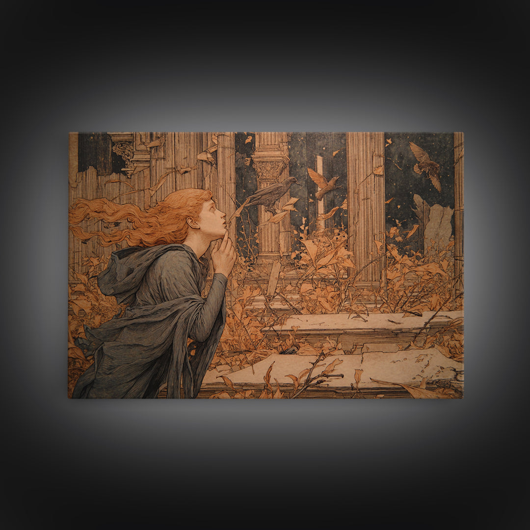 The Overgrown Chapel, Symbolist Death Art, Landscape Wall Art, Gothic Horror Wall Art, Canvas Print, Halloween Wall Art