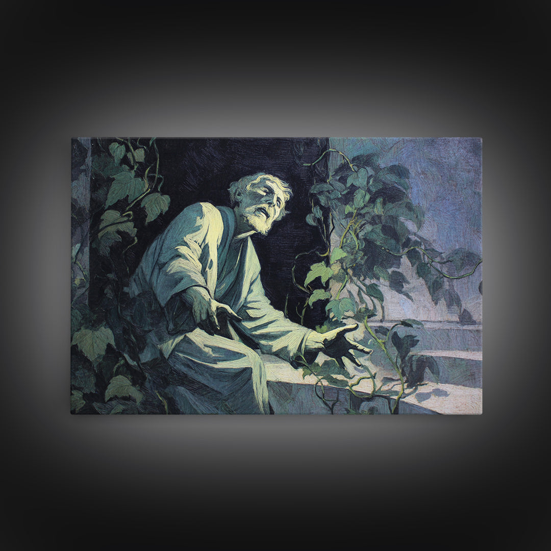 The Overgrown Chapel, Expressionist Gothic Art, Landscape Wall Art, Gothic Horror Wall Art, Canvas Print, Halloween Wall Art