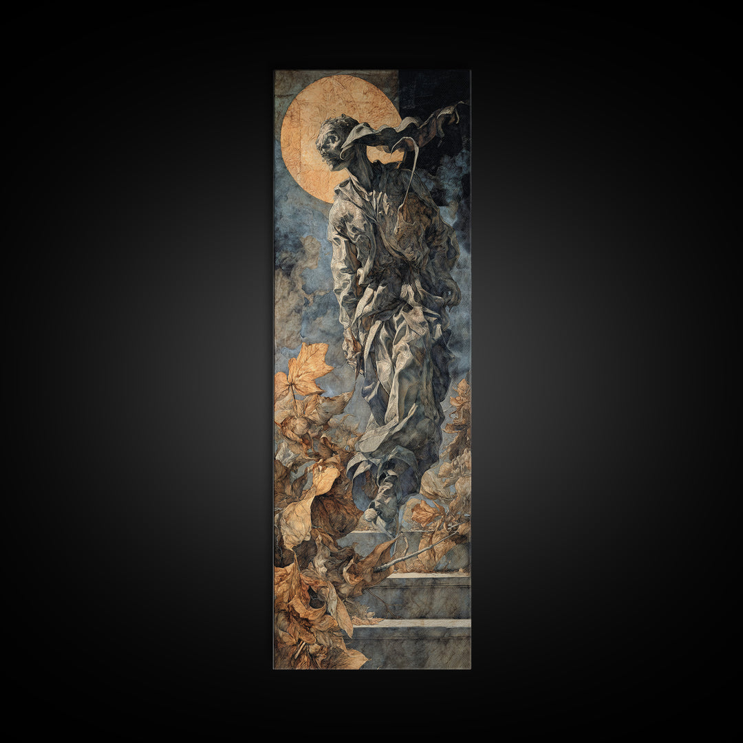 The Derelict Asylum, Dark Renaissance Art, Tall Narrow Wall Art, Gothic Horror Wall Art, Canvas Print, Halloween Wall Art