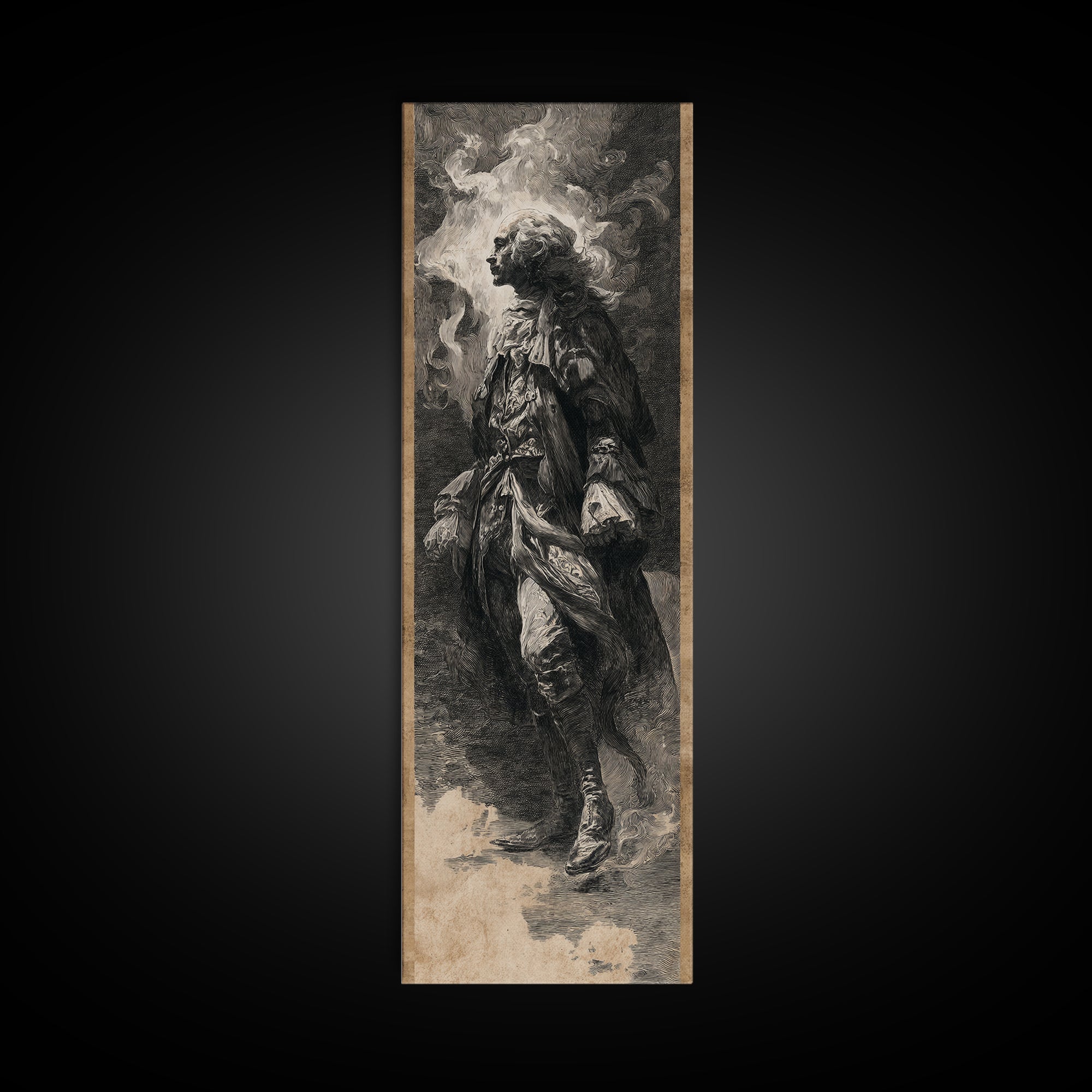 The Haunted Hotel, Baroque Witchcraft Art, Tall Narrow Wall Art, Gothic Horror Wall Art, Framed Canvas Print, Halloween Wall Art