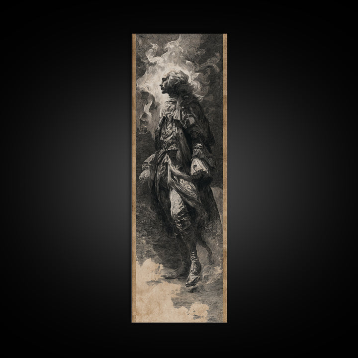 The Haunted Hotel, Baroque Witchcraft Art, Tall Narrow Wall Art, Gothic Horror Wall Art, Framed Canvas Print, Halloween Wall Art