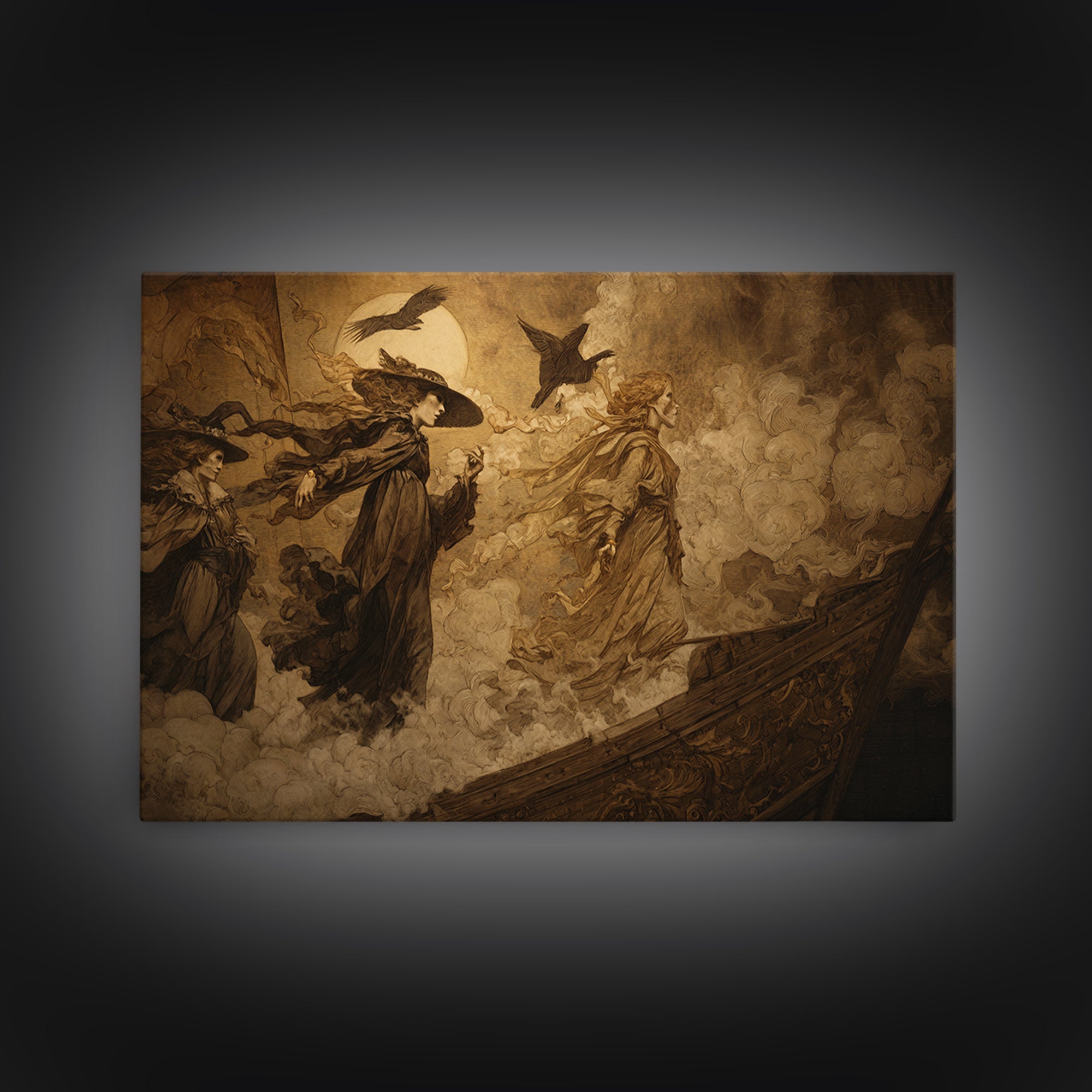 The Shipwreck Cove, Decadent Gothic Art, Landscape Wall Art, Gothic Horror Wall Art, Canvas Print, Halloween Wall Art