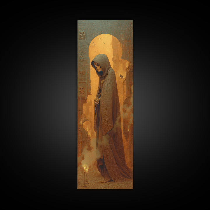 The Midnight Masquerade, Surreal Apocalyptic Art, Tall Narrow Wall Art, Gothic Horror Wall Art, Canvas Print, Halloween Wall Art
