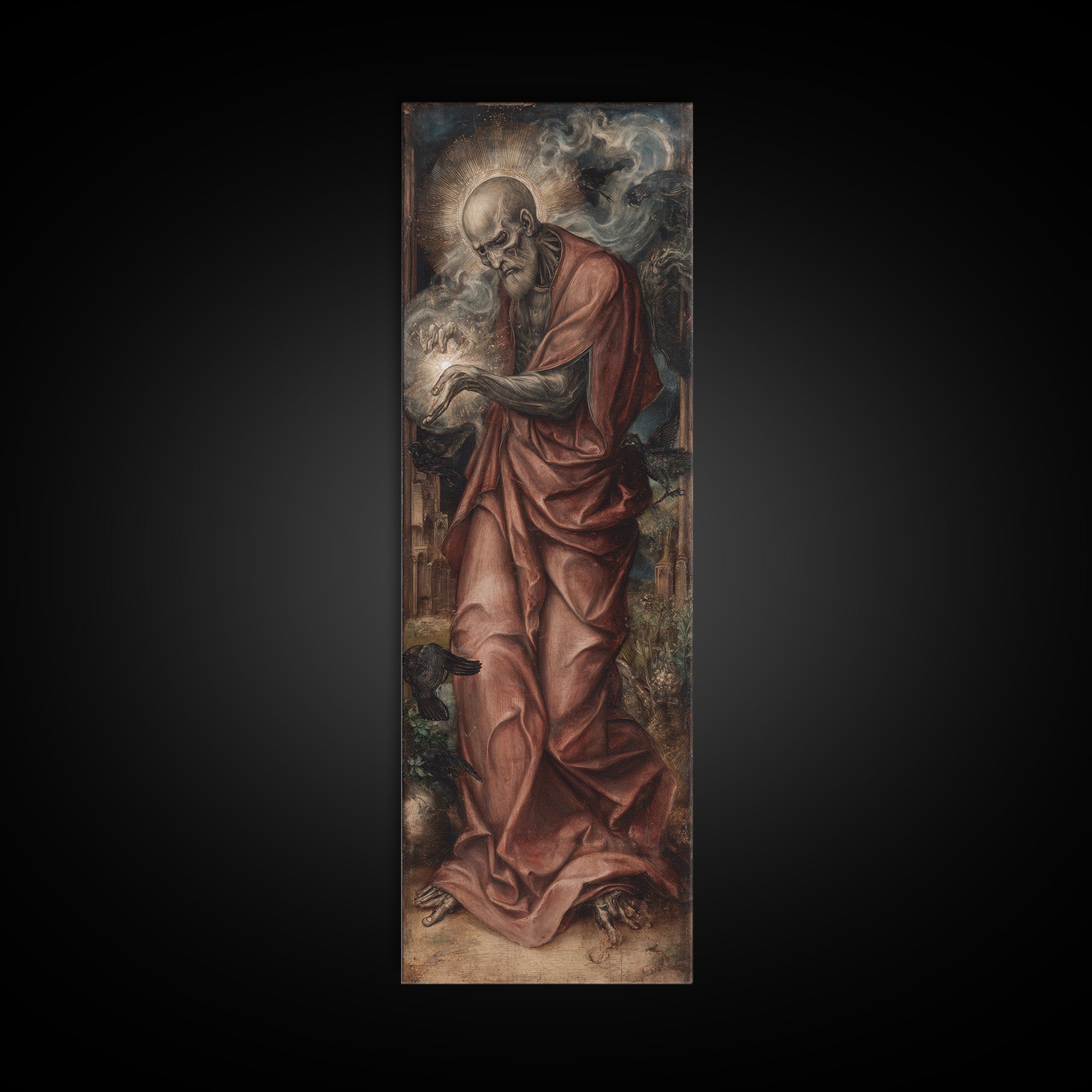 The Ghost Wedding, Dark Renaissance Art, Tall Narrow Wall Art, Dark Fantasy Wall Art, Framed Canvas Print, Halloween Wall Art