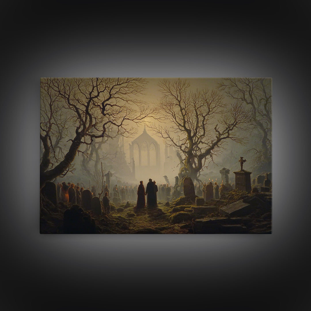 The Ghost Wedding, Romantic Gothic Landscape, Landscape Wall Art, Macabre Wall Art, Canvas Print, Halloween Wall Art